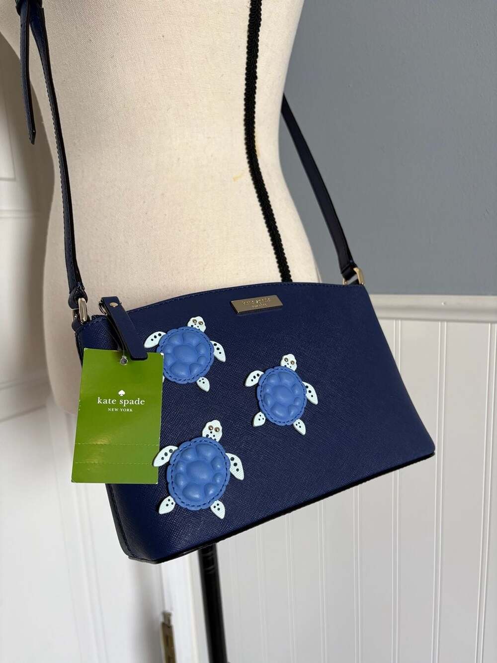 Kate Spade Millie Under The Sea Turtle Crossbody Bag Blue